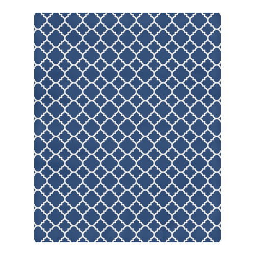 dark blue white quatrefoil classic pattern 3-Piece Bedding Set