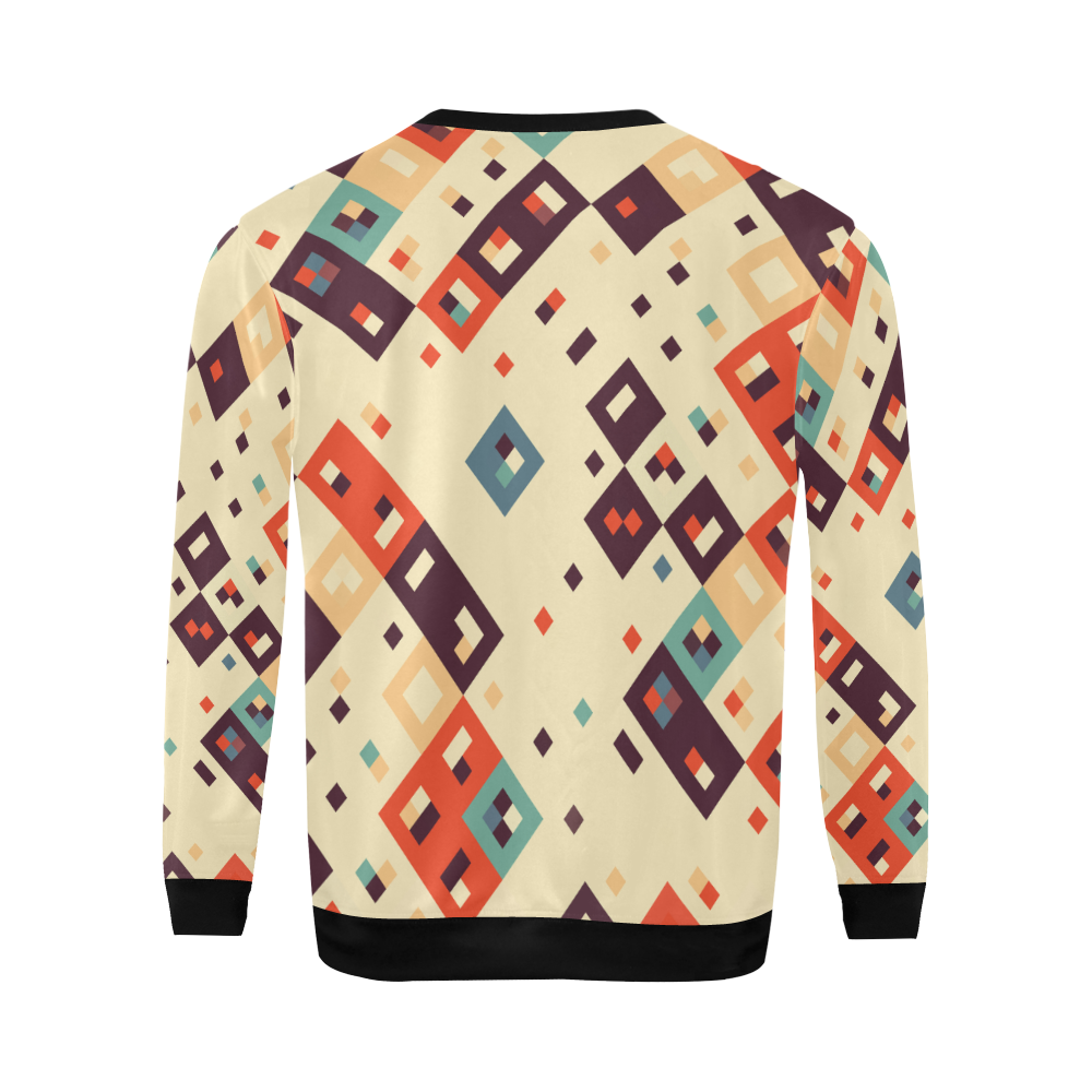 Squares in retro colors4 All Over Print Crewneck Sweatshirt for Men (Model H18)