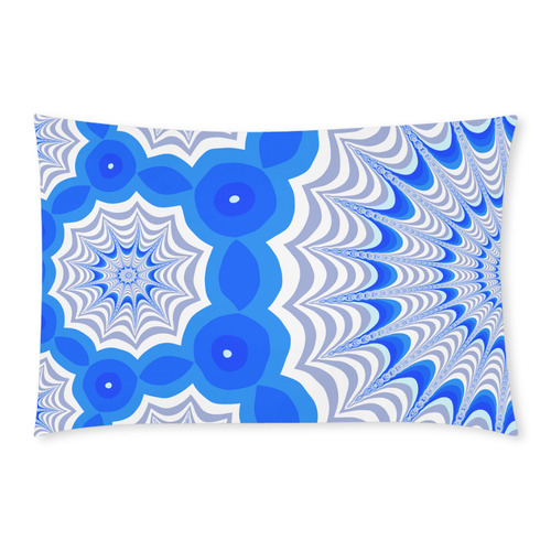 White blue fractal winter pattern Half Pattern Pillows Version 3-Piece Bedding Set
