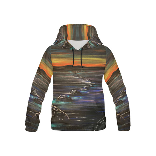 Night Walk All Over Print Hoodie for Kid (USA Size) (Model H13)