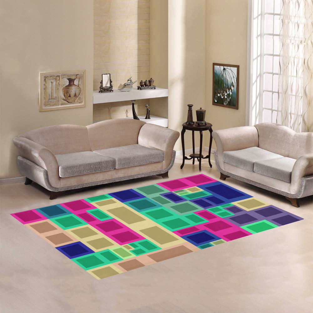 Rectangles and squares Area Rug7'x5'