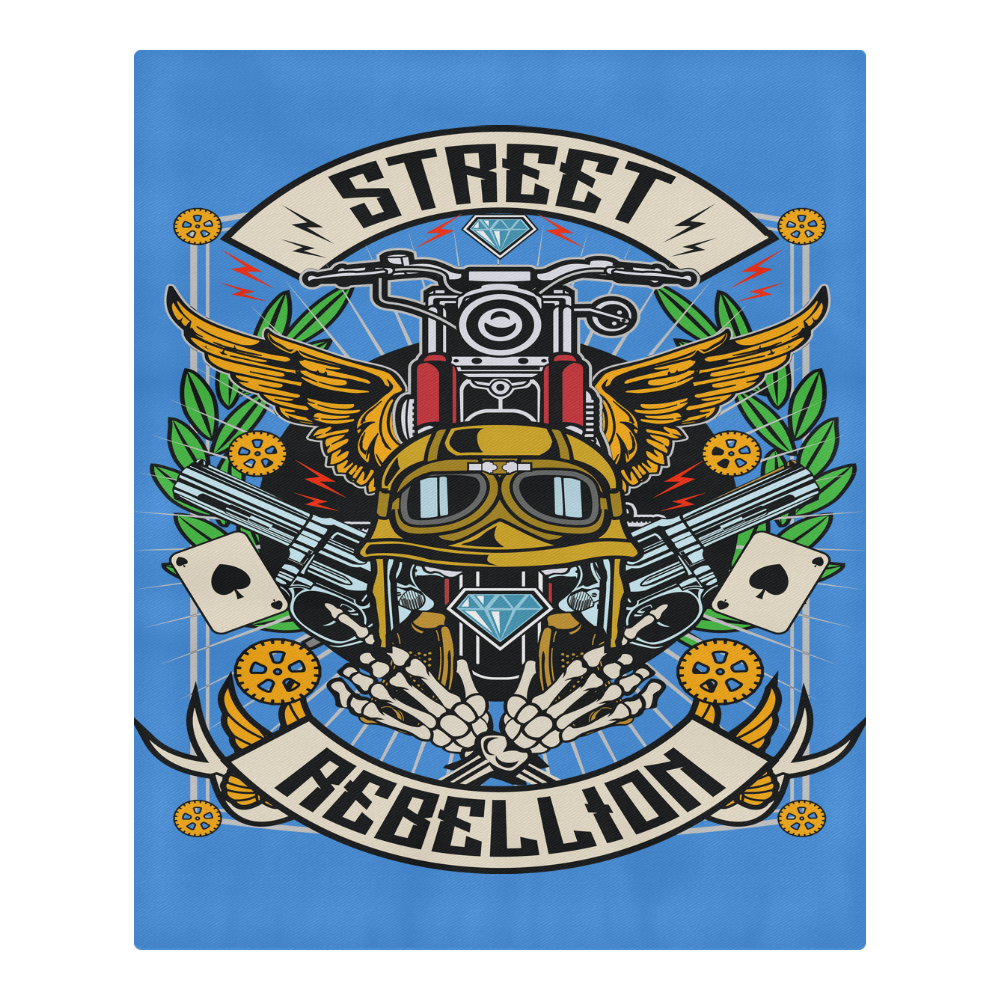 Street Rebellion Modern Blue 3-Piece Bedding Set