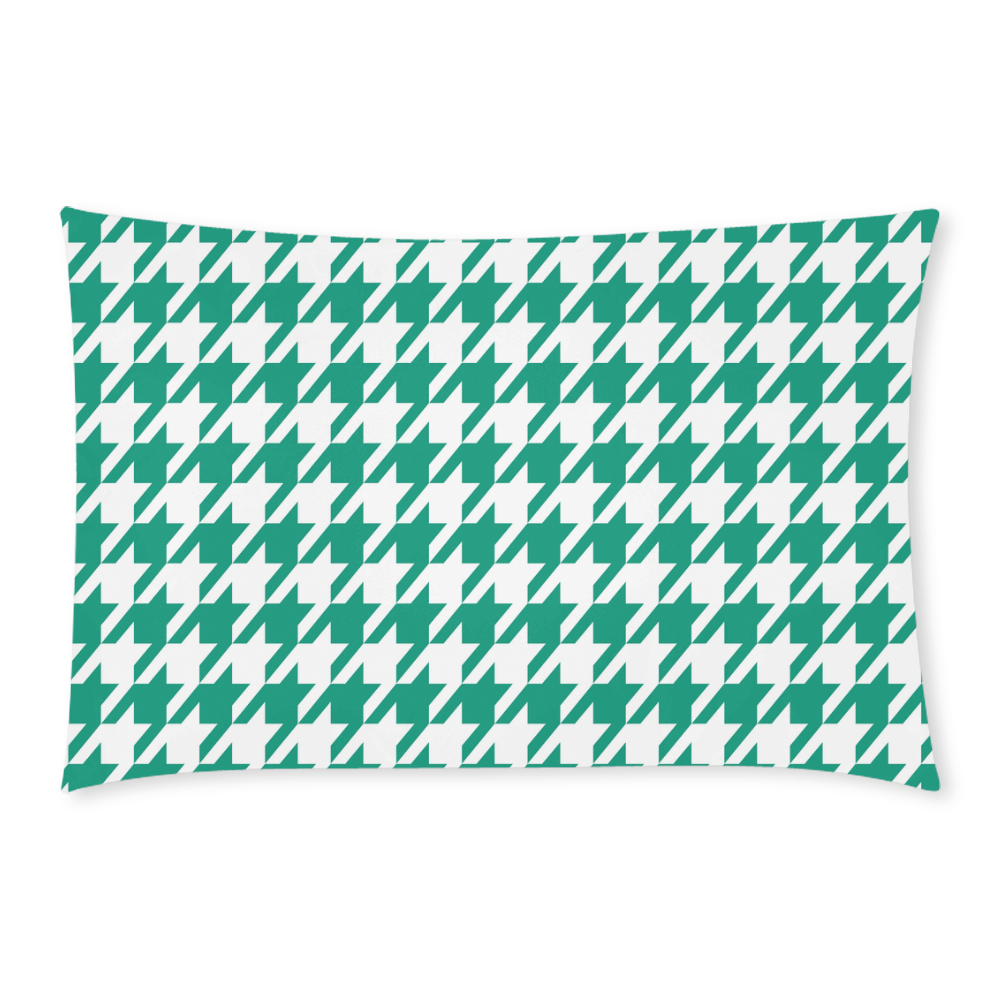 emerald green and white houndstooth classic pattern 3-Piece Bedding Set