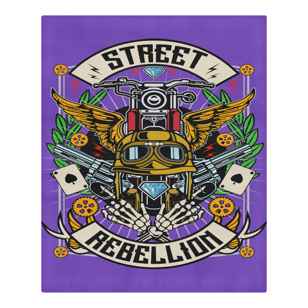 Street Rebellion Modern Purple 3-Piece Bedding Set