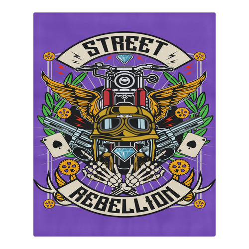 Street Rebellion Modern Purple 3-Piece Bedding Set