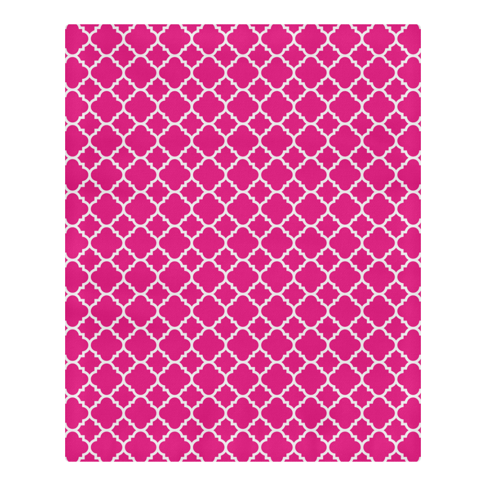 hot pink white quatrefoil classic pattern 3-Piece Bedding Set