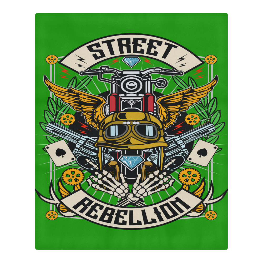 Street Rebellion Modern Green 3-Piece Bedding Set