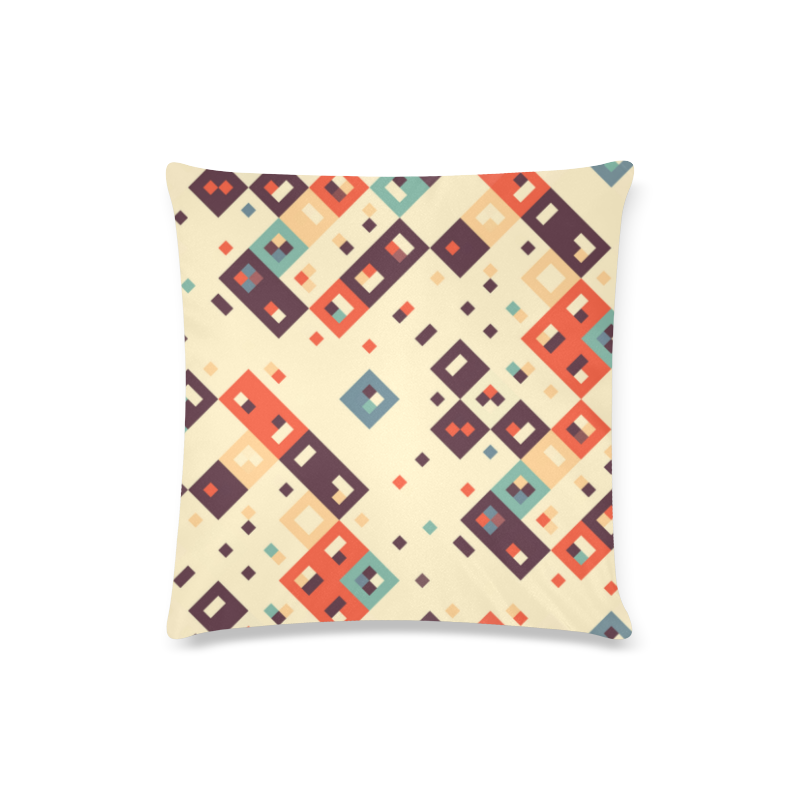 Squares in retro colors4 Custom Zippered Pillow Case 16"x16"(Twin Sides)