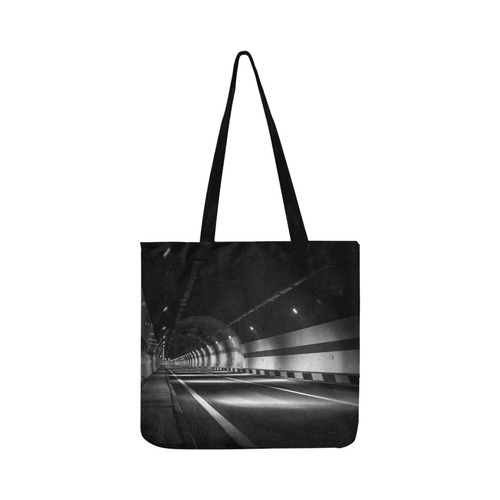 Black and White Tunnel Reusable Shopping Bag Model 1660 (Two sides)