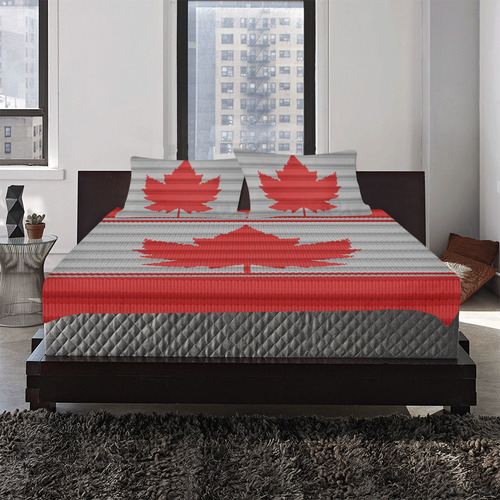 Canada Knitted Print Bedding Sets 3-Piece Bedding Set
