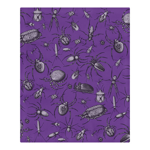 spiders creepy crawlers insects purple halloween 3-Piece Bedding Set