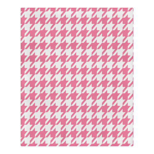 pink and white houndstooth classic pattern 3-Piece Bedding Set