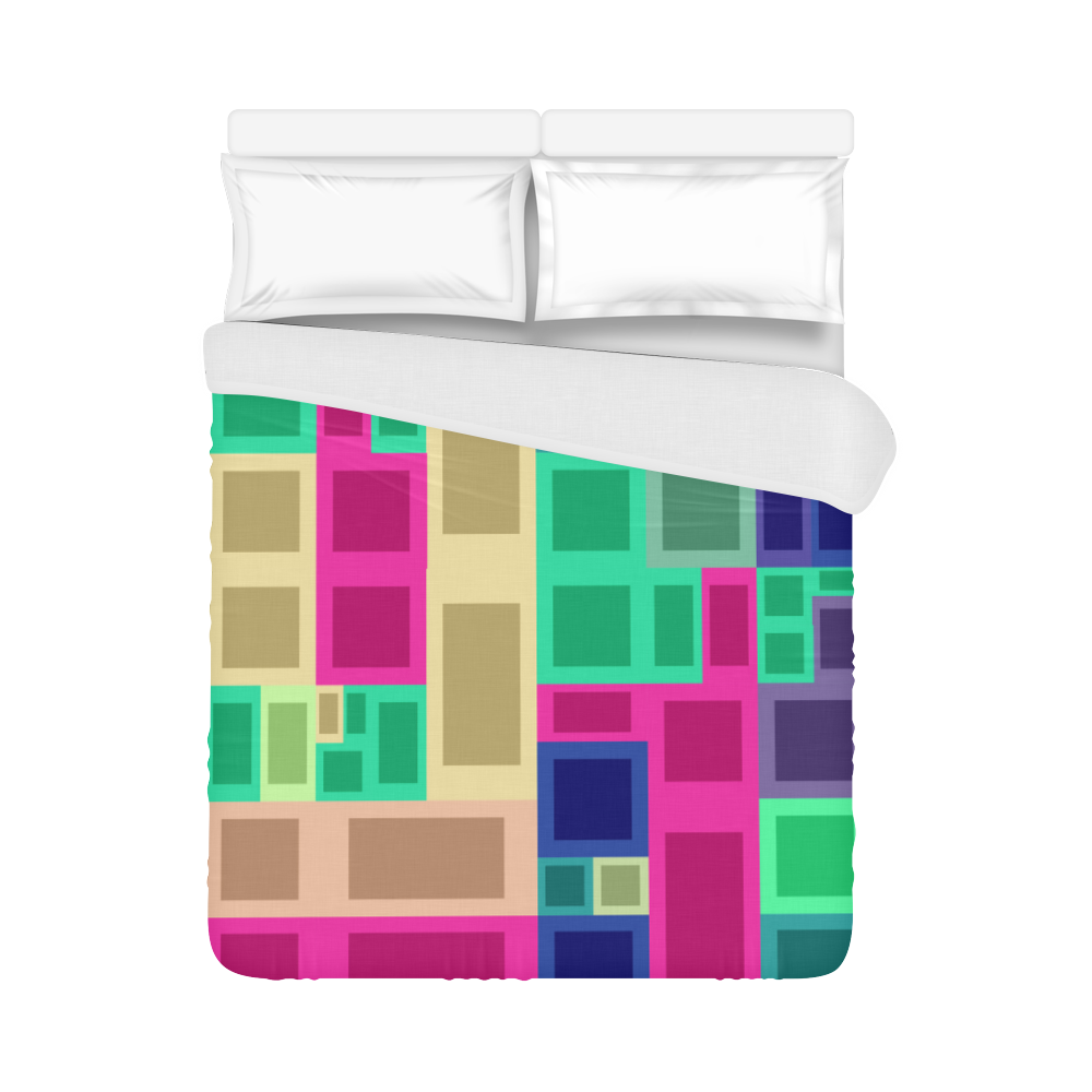 Rectangles and squares Duvet Cover 86"x70" ( All-over-print)