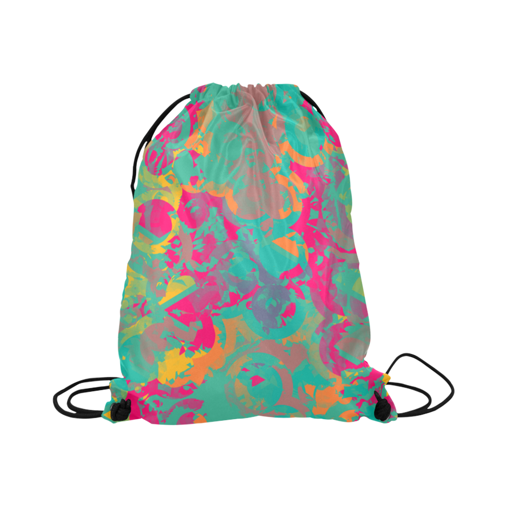 Fading circles Large Drawstring Bag Model 1604 (Twin Sides)  16.5"(W) * 19.3"(H)