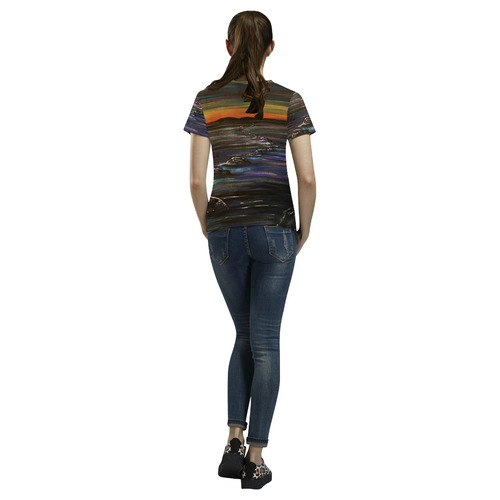 Night Walk All Over Print T-Shirt for Women (USA Size) (Model T40)
