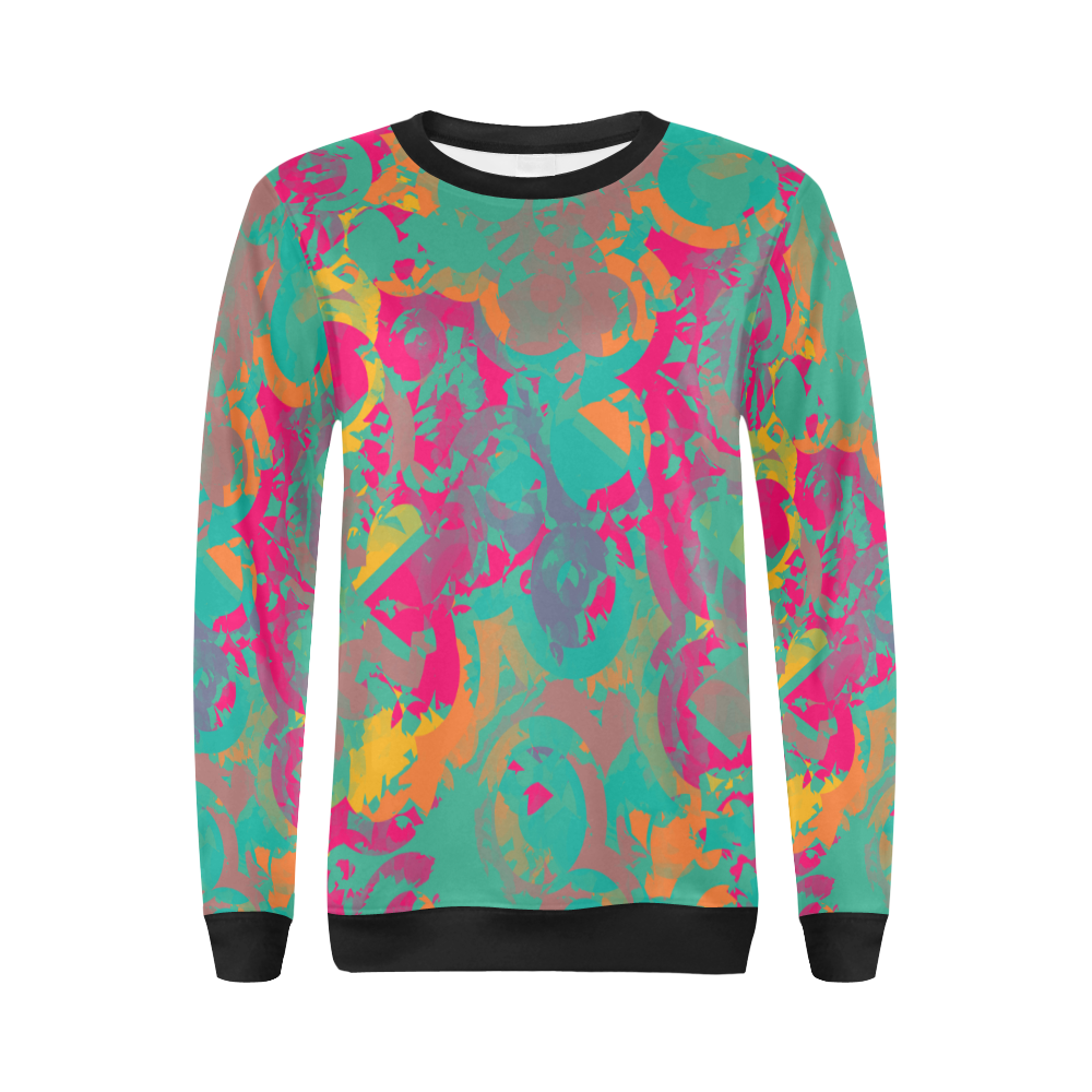 Fading circles All Over Print Crewneck Sweatshirt for Women (Model H18)