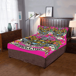 Street Rebellion Modern Pink 3-Piece Bedding Set