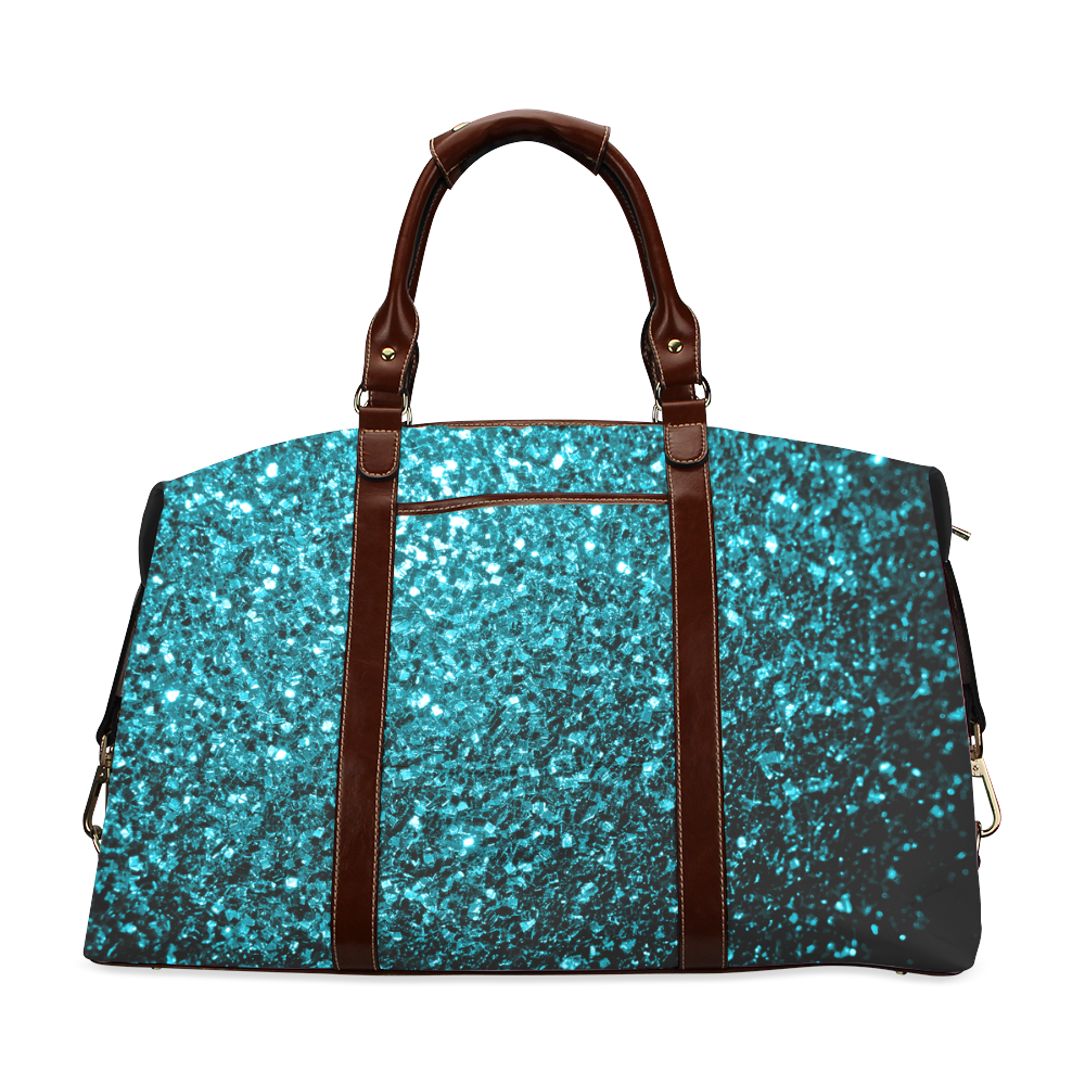 Beautiful Aqua blue glitter sparkles Classic Travel Bag (Model 1643)