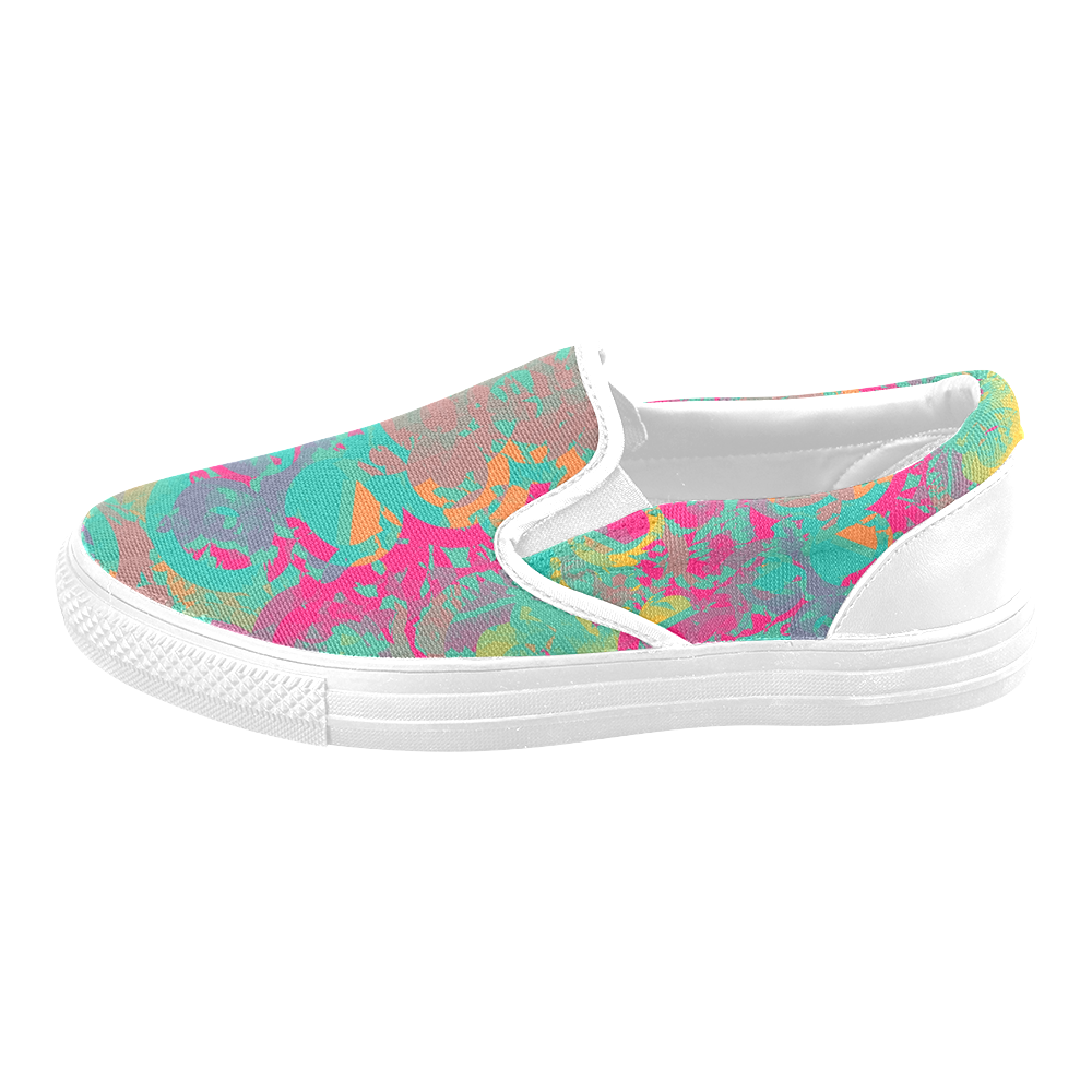 Fading circles Women's Unusual Slip-on Canvas Shoes (Model 019)