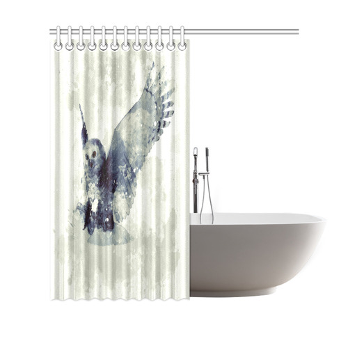 Wonderful owl, watercolor Shower Curtain 69"x70"