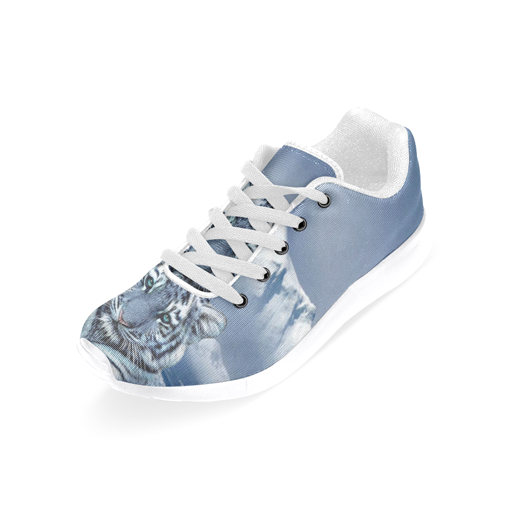 Blue White Tiger Men’s Running Shoes (Model 020)