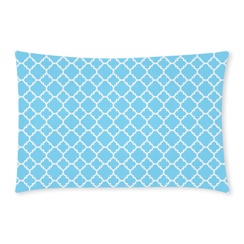 bright blue white quatrefoil classic pattern 3-Piece Bedding Set