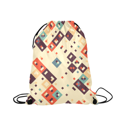 Squares in retro colors4 Large Drawstring Bag Model 1604 (Twin Sides)  16.5"(W) * 19.3"(H)