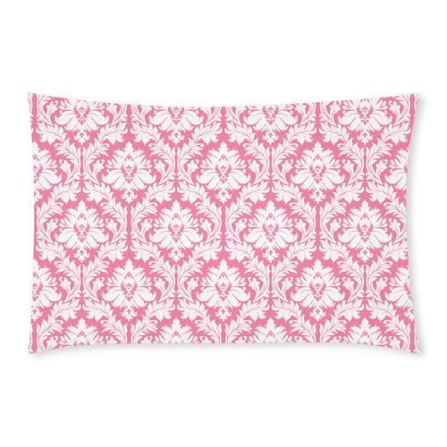 damask pattern pink and white 3-Piece Bedding Set
