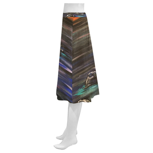 Night Walk Mnemosyne Women's Crepe Skirt (Model D16)