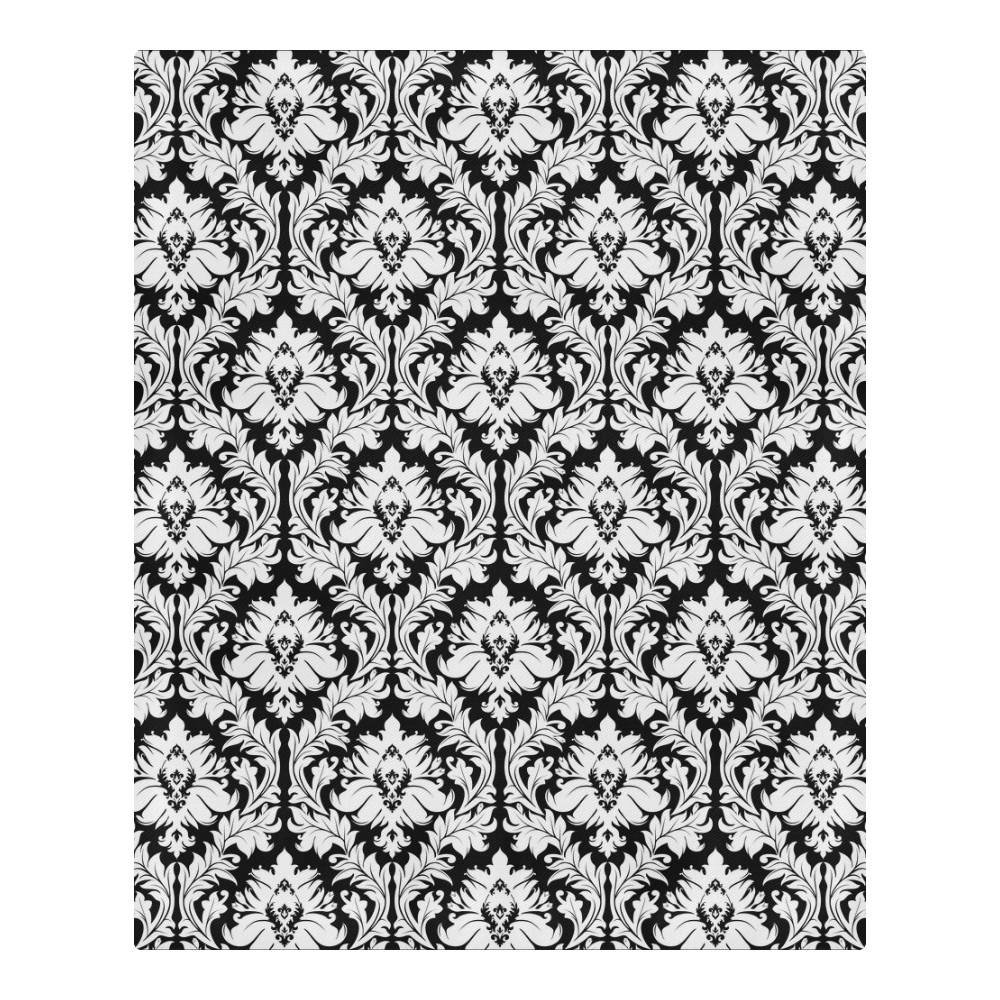 damask pattern black and white 3-Piece Bedding Set