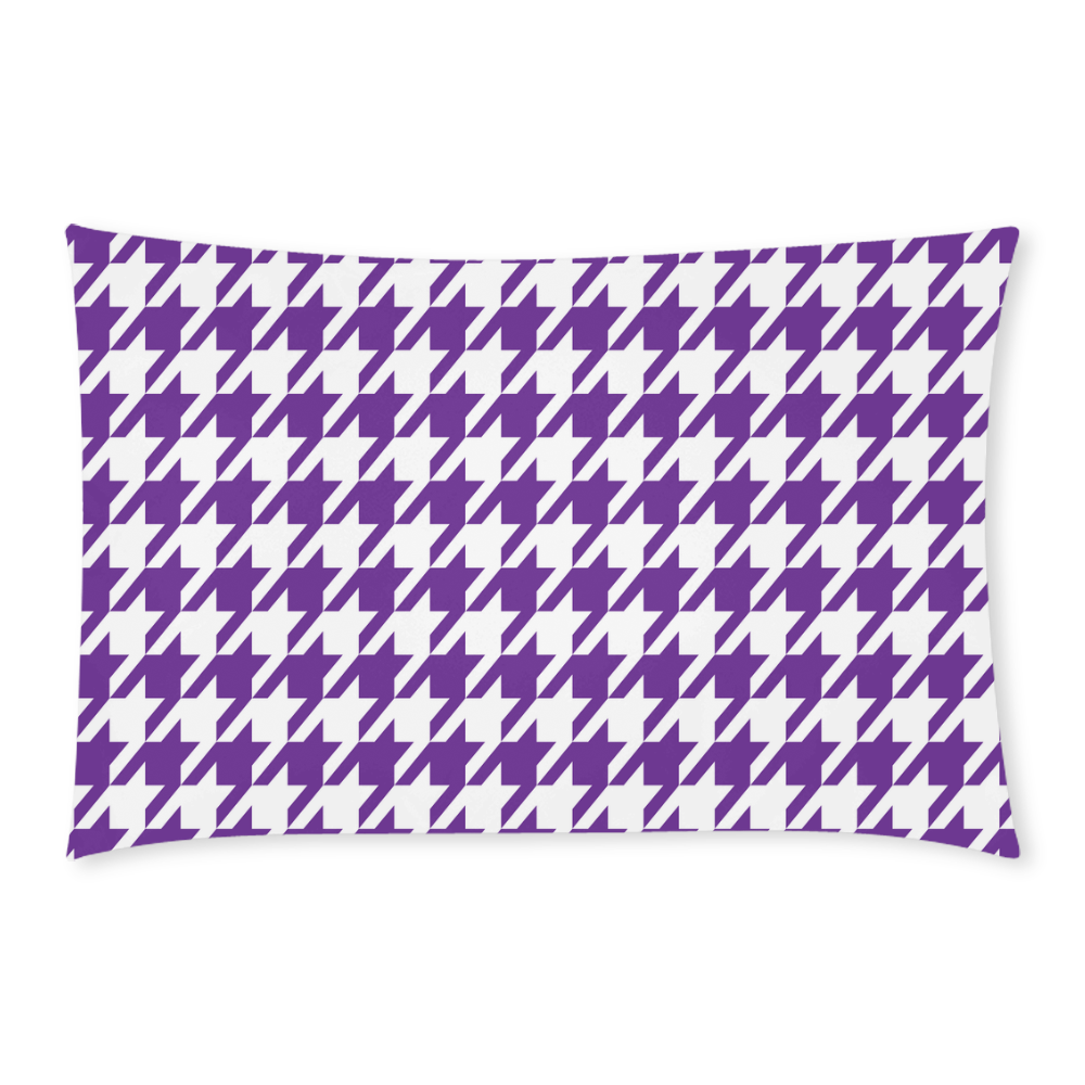 royal purple and white houndstooth classic pattern 3-Piece Bedding Set