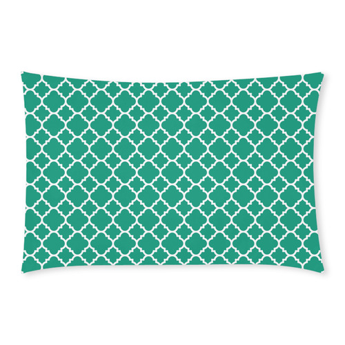 emerald green white quatrefoil classic pattern 3-Piece Bedding Set