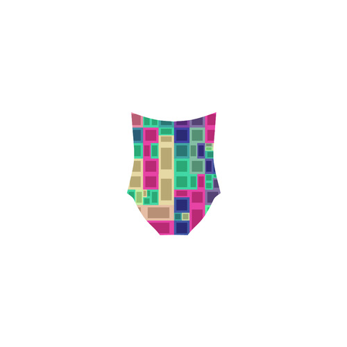 Rectangles and squares Strap Swimsuit ( Model S05)