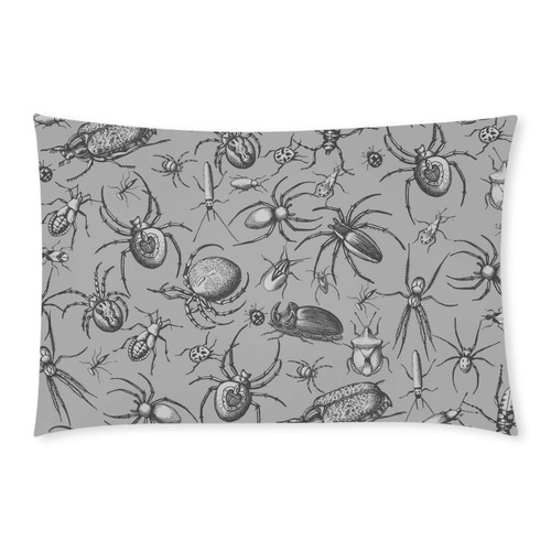 beetles spiders creepy crawlers insects grey 3-Piece Bedding Set