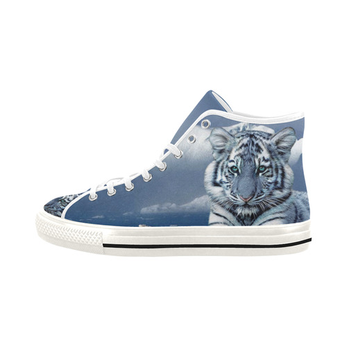 Blue White Tiger Vancouver H Women's Canvas Shoes (1013-1)