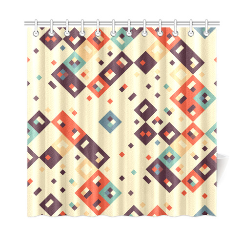 Squares in retro colors4 Shower Curtain 72"x72"