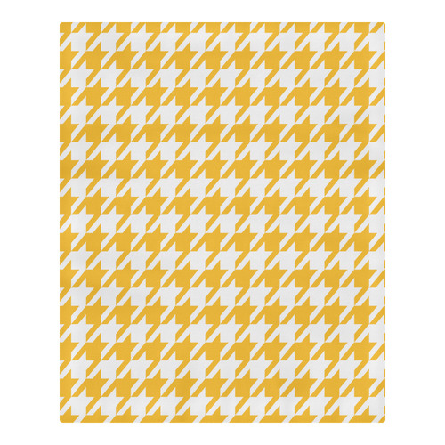 sunny yellow and white houndstooth classic pattern 3-Piece Bedding Set