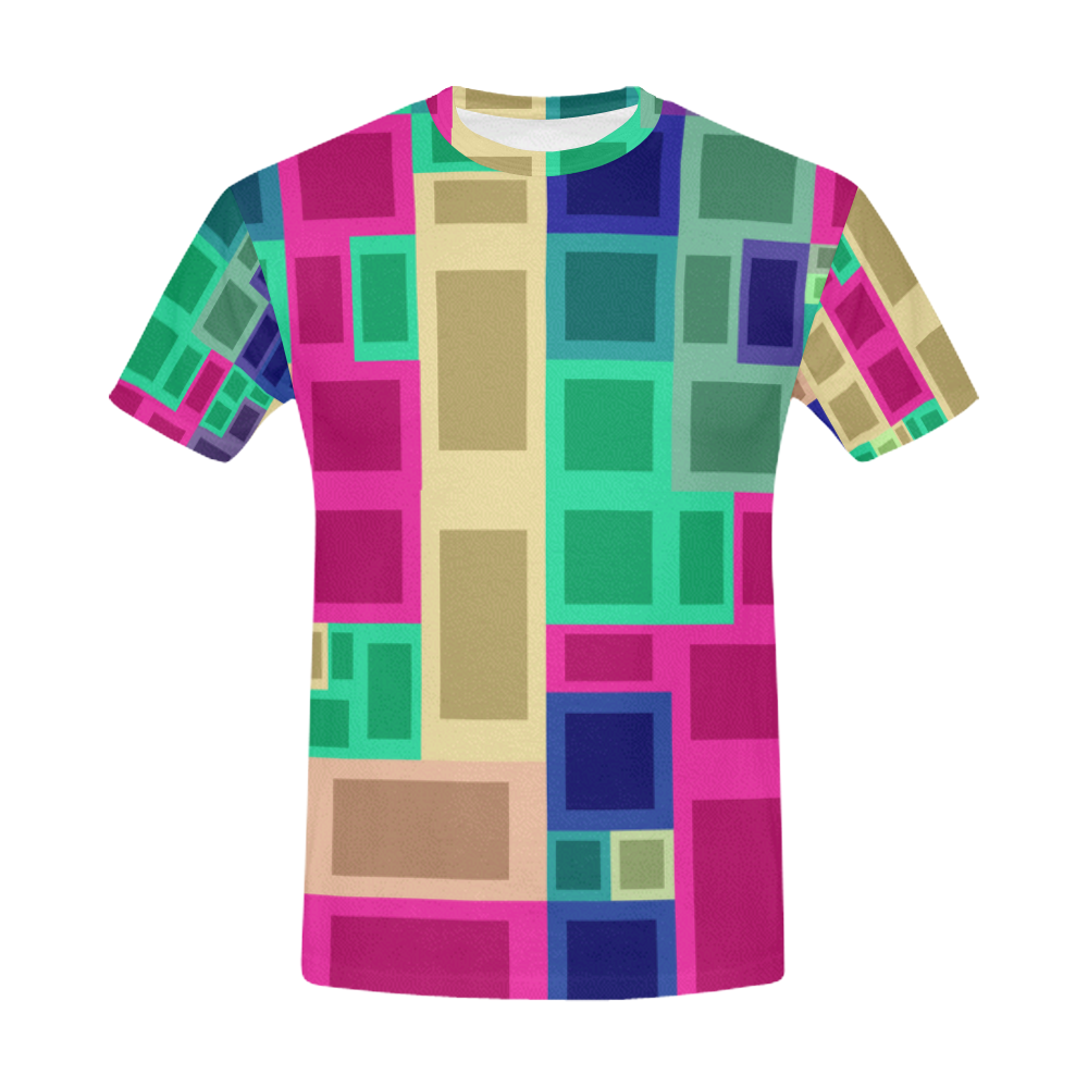 Rectangles and squares All Over Print T-Shirt for Men (USA Size) (Model T40)