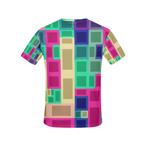 Rectangles and squares All Over Print T-Shirt for Women (USA Size) (Model T40)