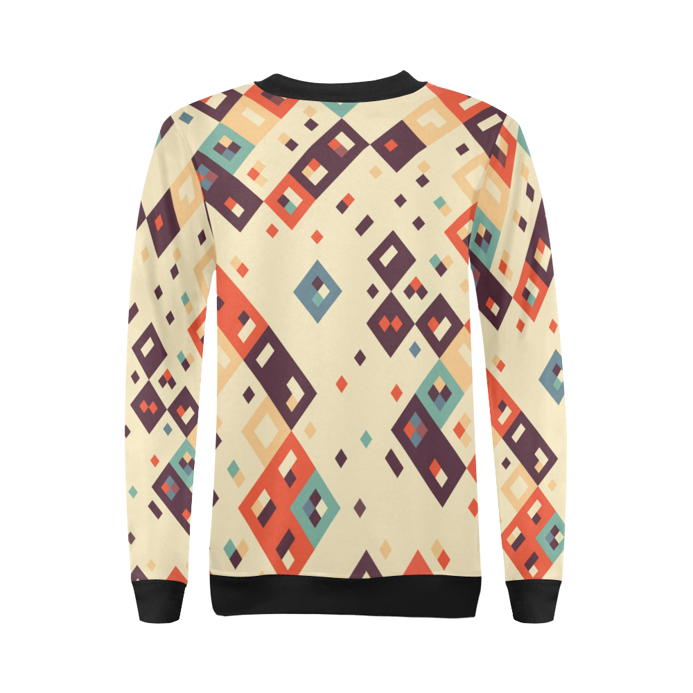 Squares in retro colors4 All Over Print Crewneck Sweatshirt for Women (Model H18)