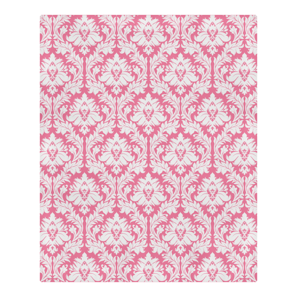 damask pattern pink and white 3-Piece Bedding Set