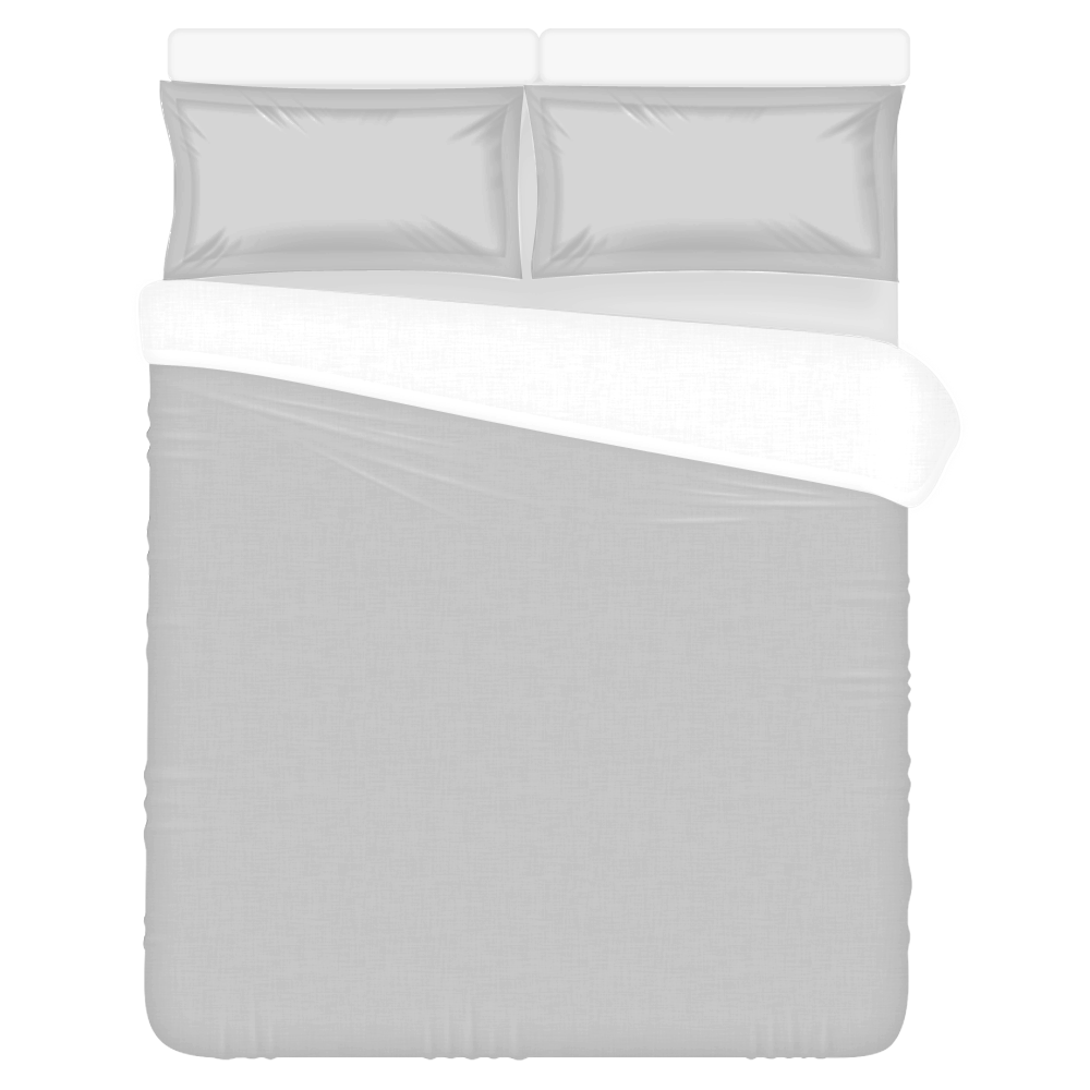 Soft Gray Solid Color 3-Piece Bedding Set