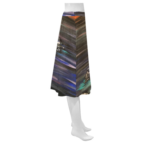 Night Walk Mnemosyne Women's Crepe Skirt (Model D16)