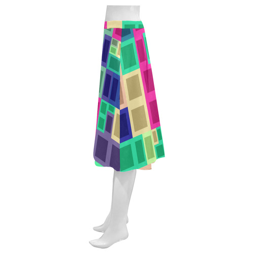 Rectangles and squares Mnemosyne Women's Crepe Skirt (Model D16)