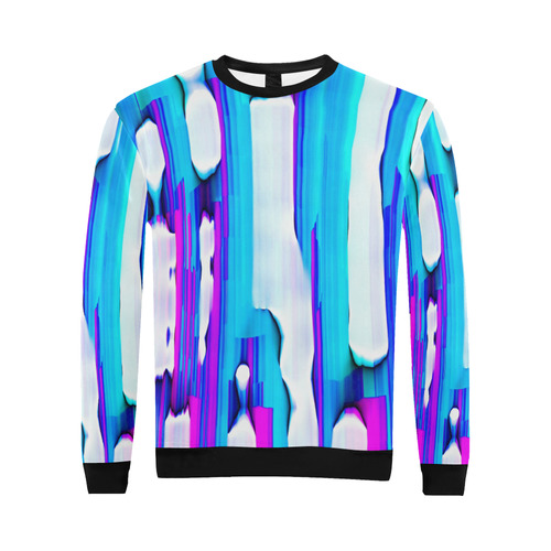 Blue watercolors All Over Print Crewneck Sweatshirt for Men (Model H18)