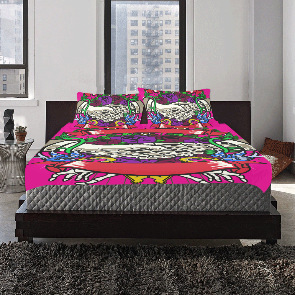 Otherside Modern Pink 3-Piece Bedding Set