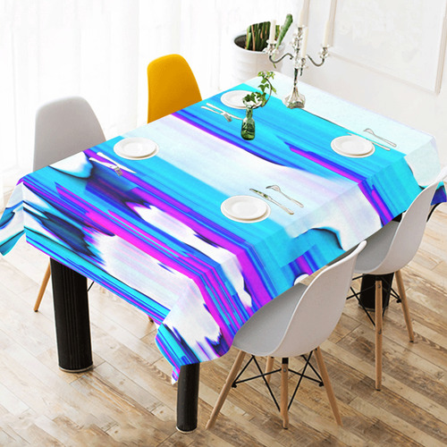Blue watercolors Cotton Linen Tablecloth 52"x 70"