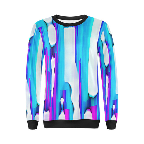 Blue watercolors All Over Print Crewneck Sweatshirt for Women (Model H18)