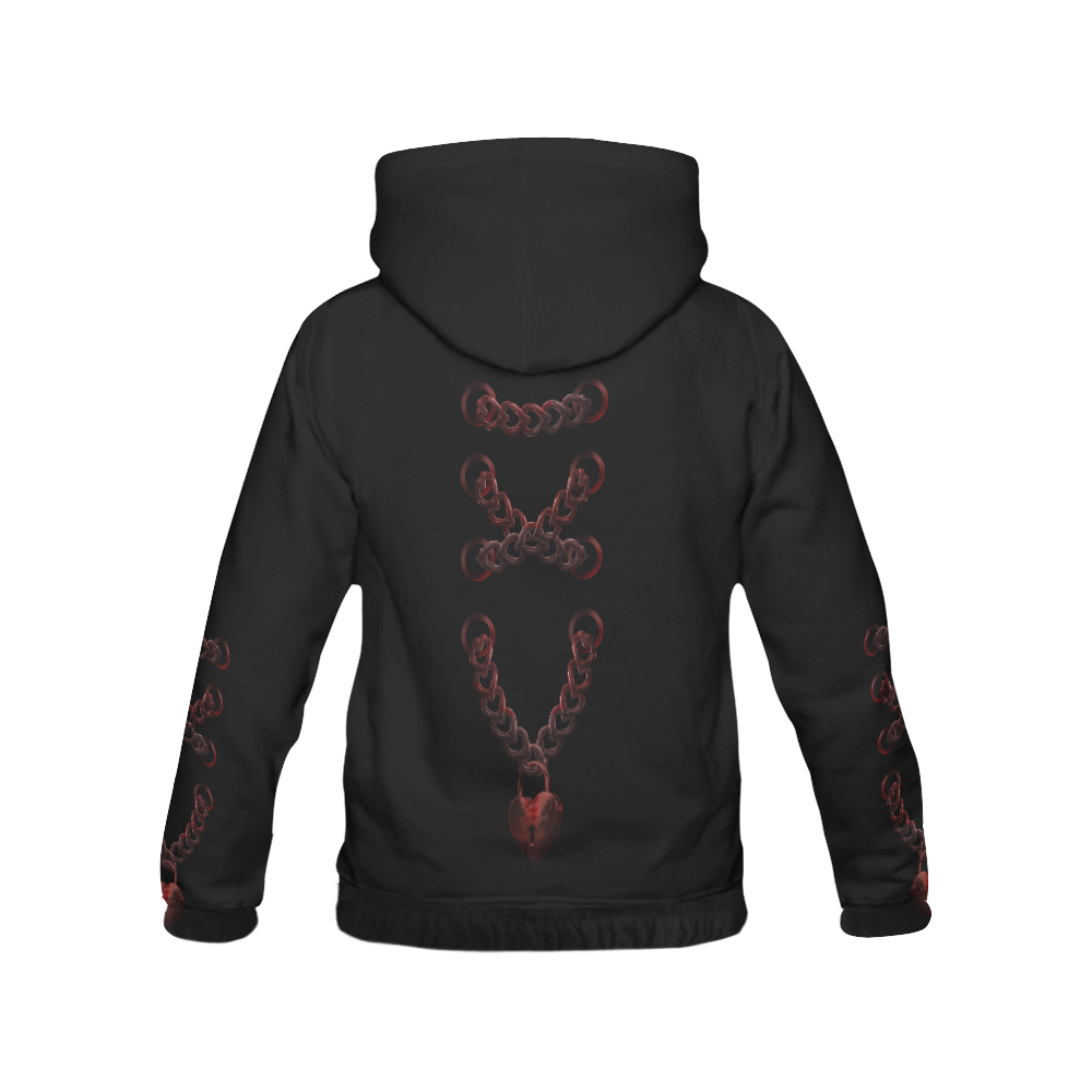 Chain Lock Lacing Love Heart s All Over Print Hoodie for Men (USA Size) (Model H13)