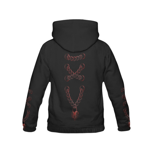 Chain Lock Lacing Love Heart s All Over Print Hoodie for Men (USA Size) (Model H13)
